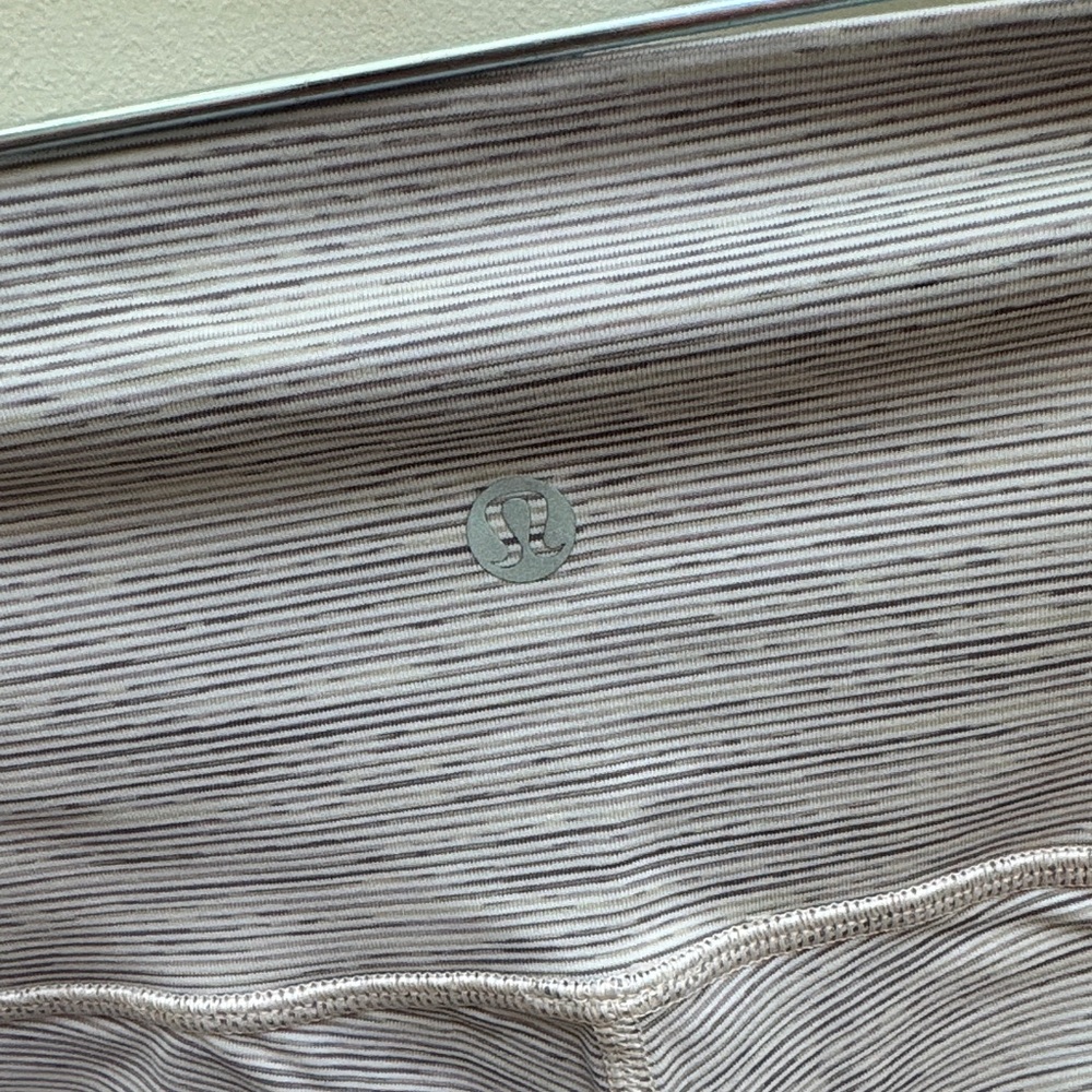 lululemon athletica tan and cream Striped Leggings